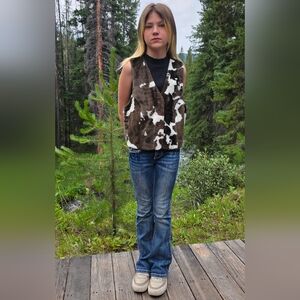 Karen Kane Brown and White Cow Vest